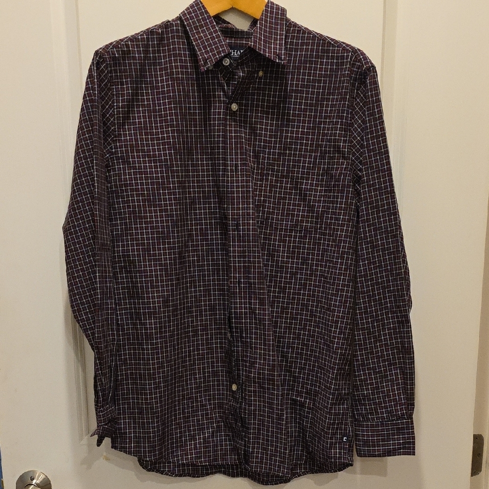 Men's Plaid Shirt - Purple Checkered